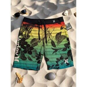 Hurley NWT Boys Swim Trunks - Size 12 (Medium) - Phantom Tropical Rainbow